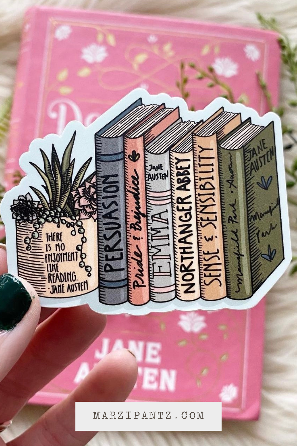 Jane Austen Book Collection Vinyl Sticker