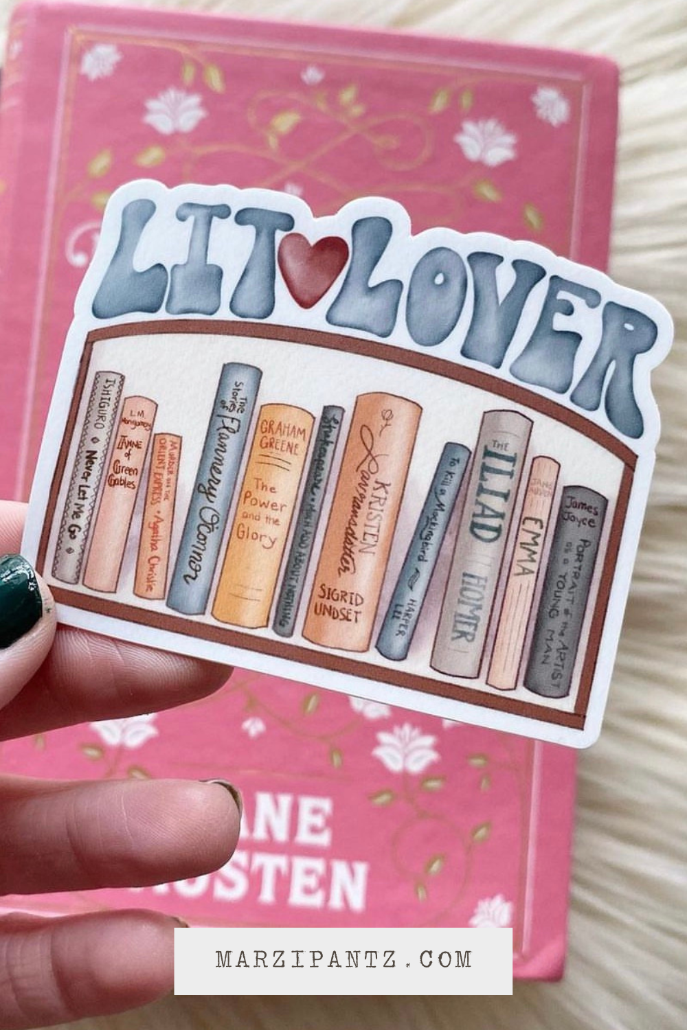 Lit Lover Bookshelf Vinyl Sticker