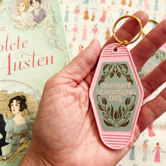 Obstinate Headstrong Girl Motel Keychain // Pride and Prejudice