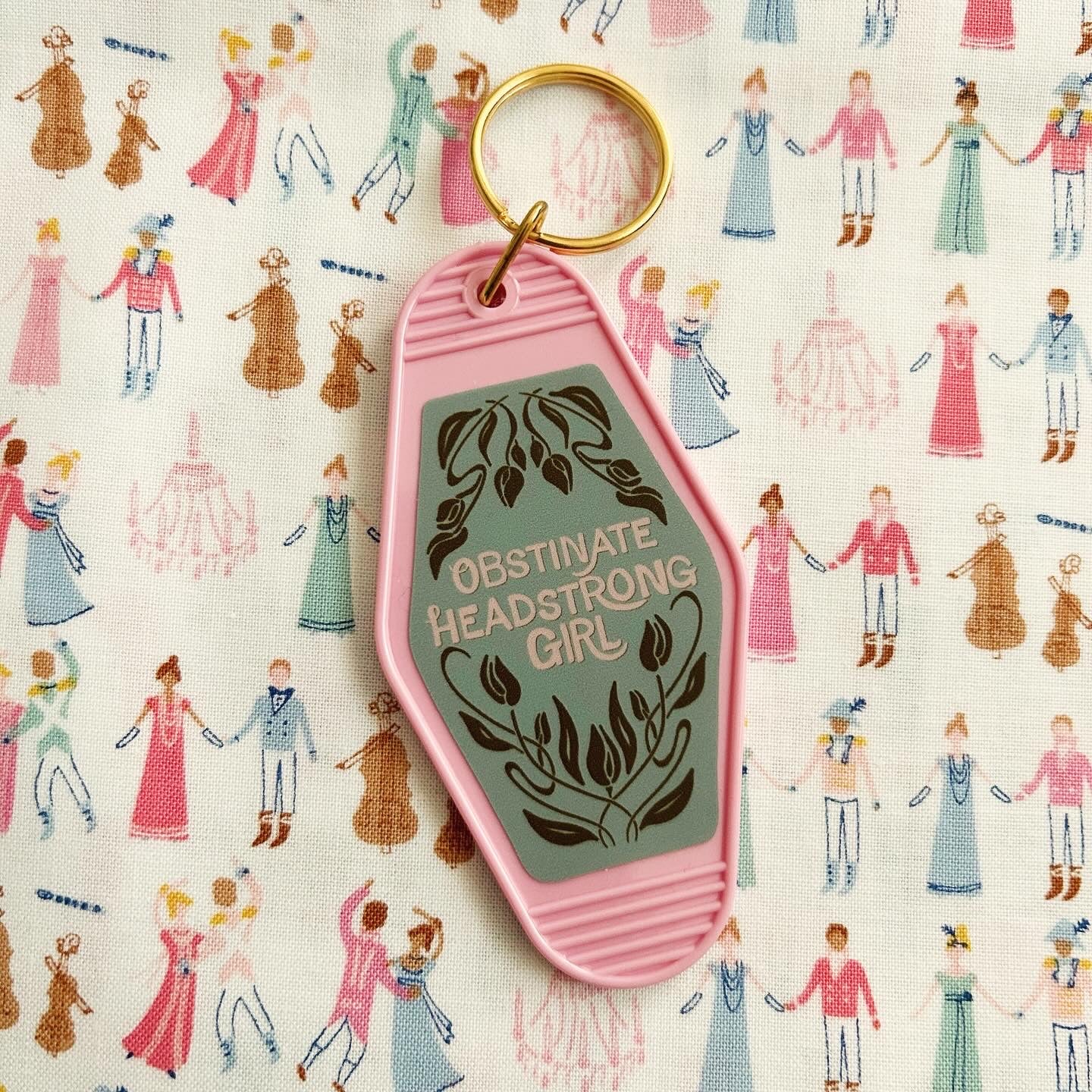 Obstinate Headstrong Girl Motel Keychain // Pride and Prejudice