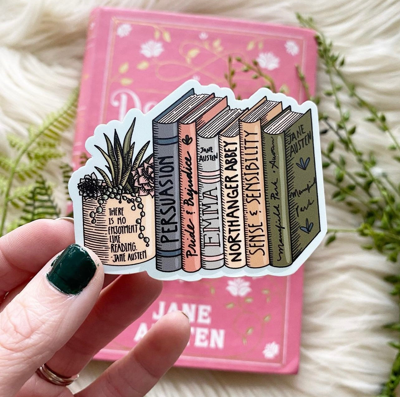 Jane Austen Book Collection Vinyl Sticker